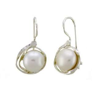 Silver Jewelry, Earring SET with TWO 10mm Round Fresh Water Pearl 