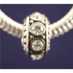  Sterling Silver Bead Fits Pandora April Birthstone Clear 