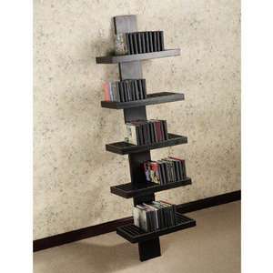 Black CD/DVD Media Storage Tower Shelf Rack Cabinet  