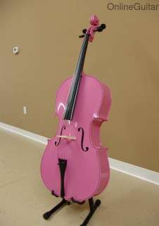 NEW 4/4 SIZE PINK CELLO w/ BOW, CASE, STAND + WARRANTY  