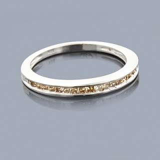 Champagne Diamond Wedding Band 0.29ct Sterling Silver  