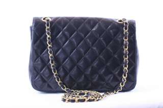 RARE CHANEL LAMB QUILTED Gold CHAIN Crossbody BAG PURSE VINTAGE Round 