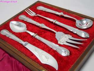 ANTIQUE STERLING CHEESE & PICKLE SET SHEFFIELD 1902  