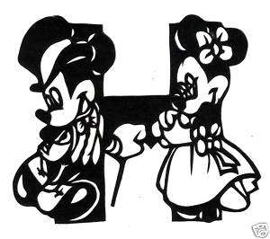 Mickey Minnie Letter H Chinese Paper Cutting wedding  