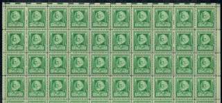1940   HENRY W. LONGFELLOW   #864 Full Mint  MNH  Sheet  