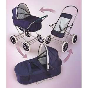  Badger Navy/White 3 in 1 Pram/Carrier/Stroller 09922 Baby