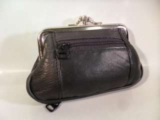 GENUINE LEATHER DOUBLE COIN PURSE WALLET  