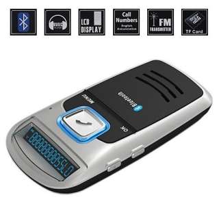   Panel Powered Bluetooth Handsfree Car Kit FM  Player For Cell Phone