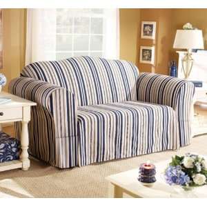  Indigo Stripe Chair Slipcover