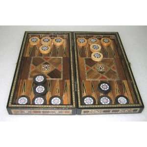  New Wooden Mosaic Backgammon Chess Board Game