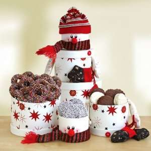 Winter Snowman Gourmet Cookie Christmas Holiday Gift Tower  