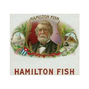  Hamilton Fish Brand Cigar Box Label Giclee Poster Print 