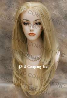 Hi Heat FRENCH LACE FRONT WIG Long Straight Blonde Mix  