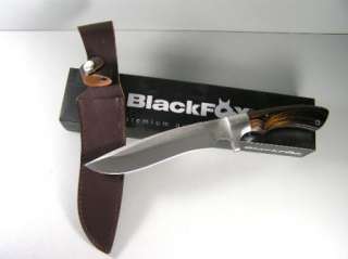 BLACK FOX HUNTING KNIFE WITH LEATHER SHEATH BF0701  