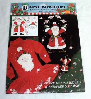 Daisy Kingdom No Sew Fabric Applique 6347 Candy Santa. Original 