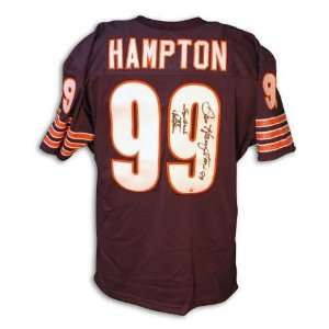 Dan Hampton Chicago Bears Throwback Blue Jersey Inscribed 
