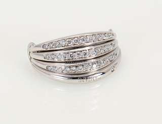 Damiani 18K White Gold & Diamond Hinged Ring   Unique Design Elements 