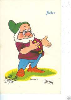 WALT DISNEY A/S PROF DWARF AD TOBLER CHOCOLATES P/C  