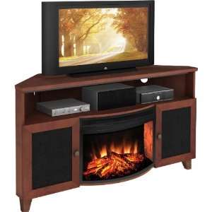   TV Entertainment Corner Console with 25 Curved Electric Fireplace