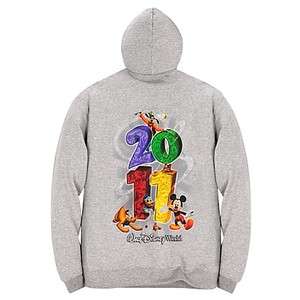 2011 Walt Disney World Resort Adult Fleece Zip Up Hoodie Jacket Sz 