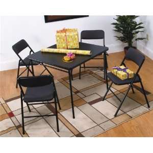   34 Table and 4 Fabric Chairs(Black) Set By Cosco Furniture & Decor