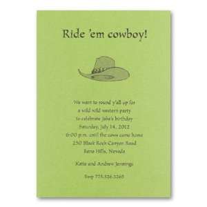  Cowboy Hat Birthday Invitation 