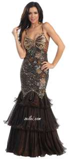 L985 RHINESTONE SEQUIN PAGEANT EVENING PROM BALL GOWN DRESS  
