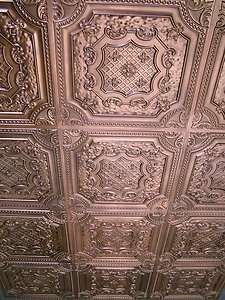   embossed Faux tin ceiling tile TD04 Brushed Copper glue up or drop in