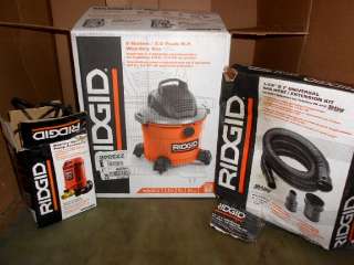 RIDGID 9GAL WET/DRY VACUUM WD09700 & VAC ACCESSORIES  