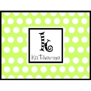   Note Cards   Lime & Black With Cute Monogram