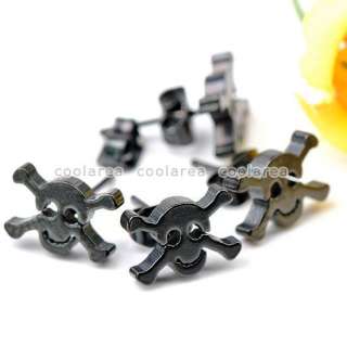   Stainless Steel Evil Skull Ear Studs Earrings Gothic Fashion Jewelry