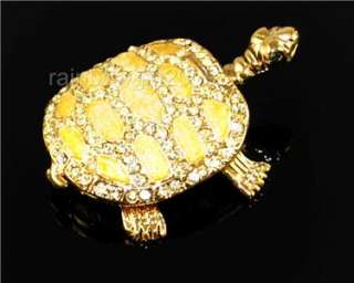 Fashion Jewelry Turtle Trinket Box W/Swarovski Crystal  