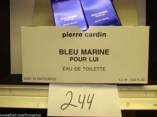 Bleu Marine Cologne   Eau De Toilette Pierre Cardin 50x 1.5ml Pour Lui 