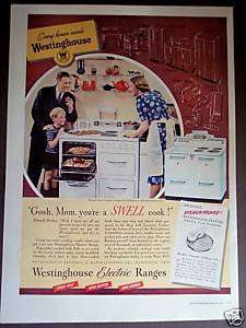 1939 Westinghouse Electric Range stove vintage print ad  