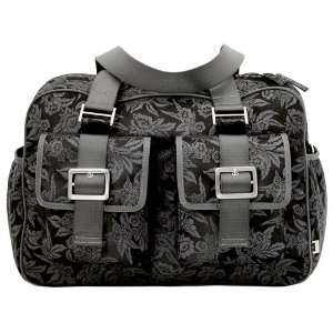 Best Selling Diaper Bags Black Floral Jacquard Carry All Diaper Bag 