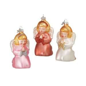   Kneeling Praying Angel Glass Christmas Ornaments 4.25