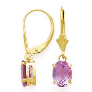   8x6 mm Oval Amethyst Leverback Earrings Augustina Jewelry Jewelry