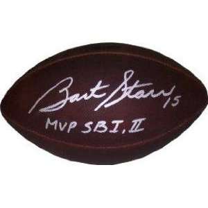 Bart Starr Signed Ball   Duke TB MVP SB I II   Autographed Footballs