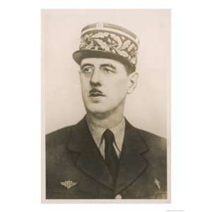 Charles de Gaulle French Soldier and Statesman Giclee Poster Print 