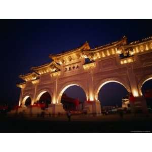 Chiang Kai Shek Memorial, Pavilion and Gates, Early Evening, Taipei 