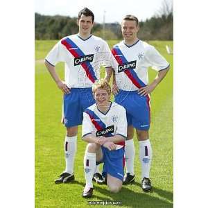 Chris Burke , Gavin Rae and Steven Thompson in the new Rangers Away 