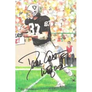  Dave Casper Signed Raiders Goal Line Art Card Glac Sports 