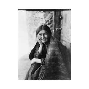  Young Girl Smiling by Edward Curtis. Size 11 inches width 