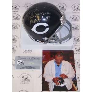 Gale Sayers Autographed Mini Helmet   Riddell Throwback