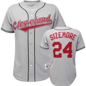 Grady Sizemore Majestic MLB Road Grey Replica Cleveland Indians Jersey