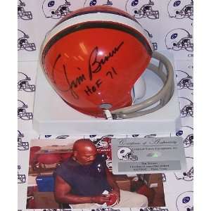  Jim Brown Hand Signed Browns Mini Helmet 