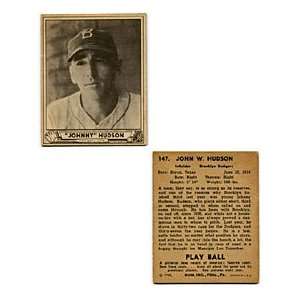  Johnny Hudson 1940 Play Ball Card