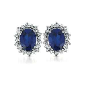 Lady Diana Inspired 3.40cttw Oval cut Faceted Created Blue Sapphire 