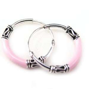  Hoops silver Thai pink. Jewelry