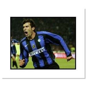  Luis Figo Inter Milan Double Matted 8x10 Photograp Sports 